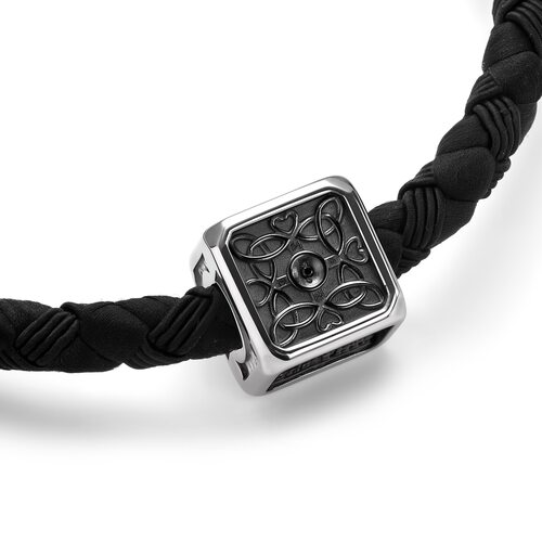 Браслет с черным бриллиантом из серебра 925 пробы