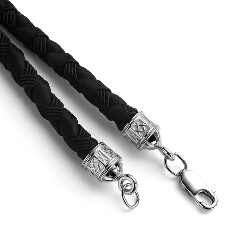 Браслет с черным бриллиантом из серебра 925 пробы