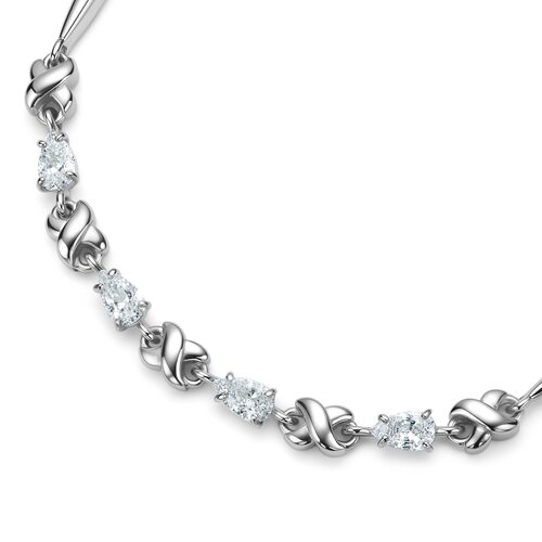 Браслет с фианитами из серебра 925 пробы