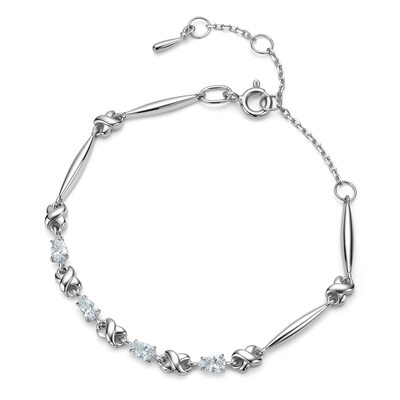 Браслет с фианитами из серебра 925 пробы