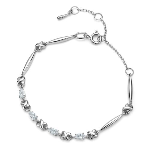 Браслет с фианитами из серебра 925 пробы