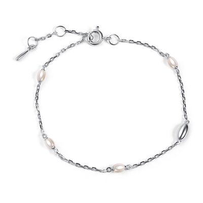 Браслет с жемчугом из серебра 925 пробы