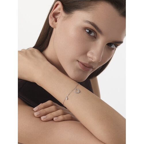 Браслет с фианитами из серебра 925 пробы