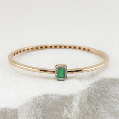 Браслет с изумрудом и бриллиантами из золота 585 пробы