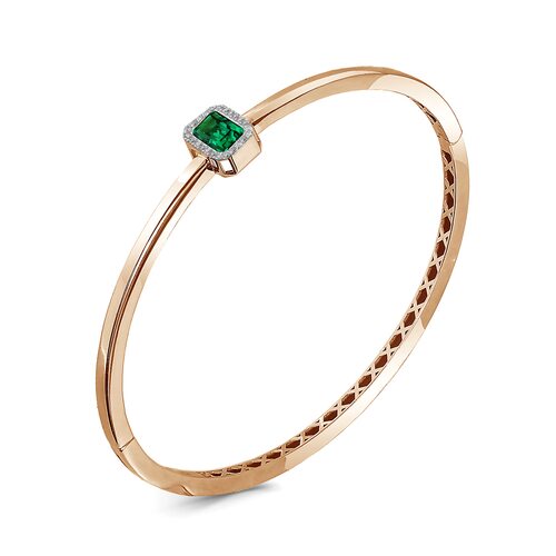 Браслет с изумрудом и бриллиантами из золота 585 пробы