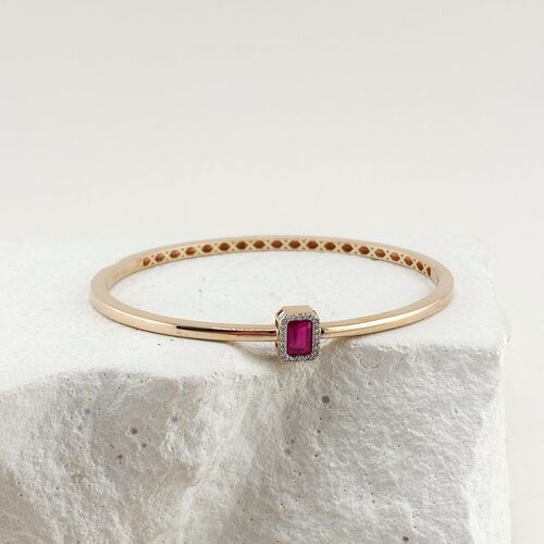 Браслет с рубином и бриллиантами из золота 585 пробы