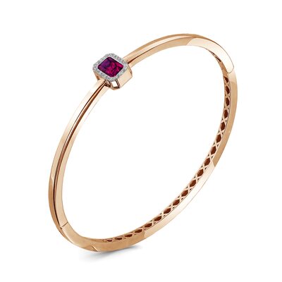 Браслет с рубином и бриллиантами из золота 585 пробы