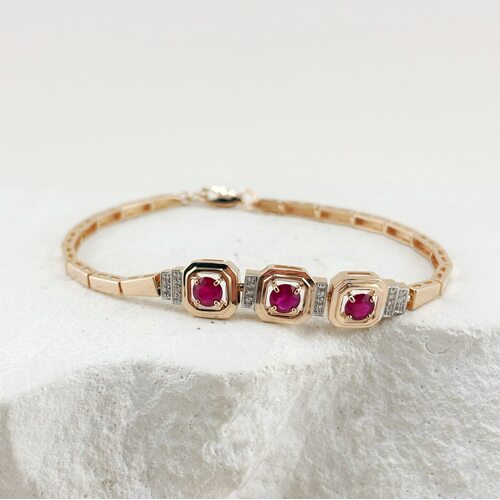 Браслет с рубинами и бриллиантами из золота 585 пробы