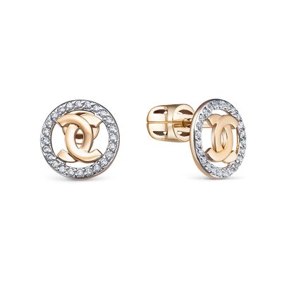 Серьги с фианитами из золота 585 пробы