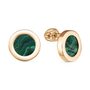 Серьги с малахитом из золота 585 пробы арт. 050798-3
