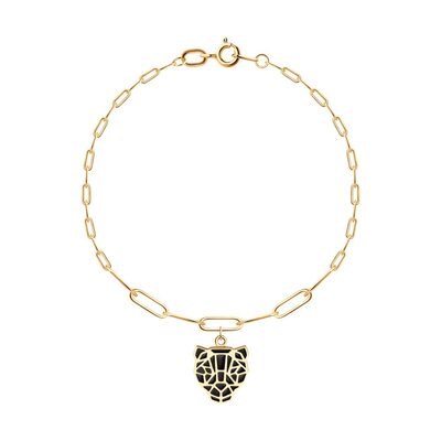 Браслет "Пантера" с эмалью из золота 585 пробы