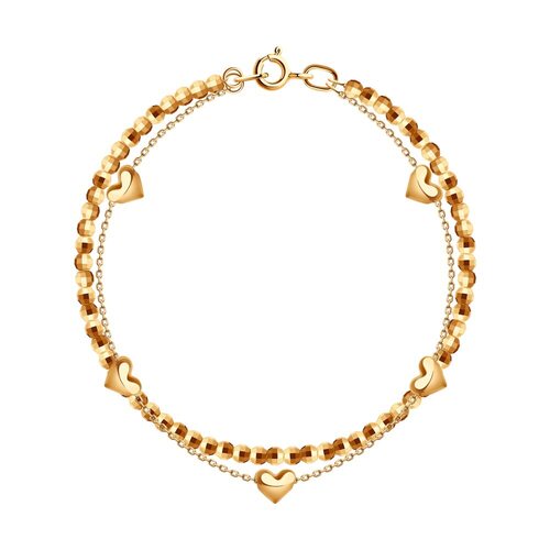 Браслет "Сердца" из золота 585 пробы