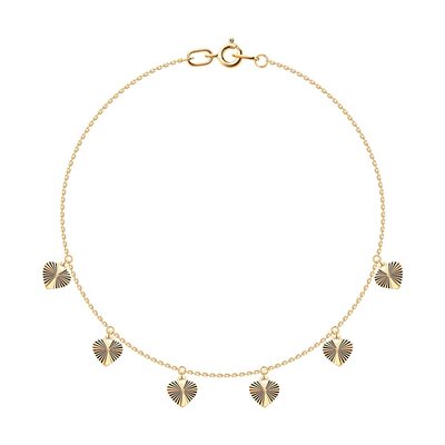 Браслет "Сердца" из золота 585 пробы