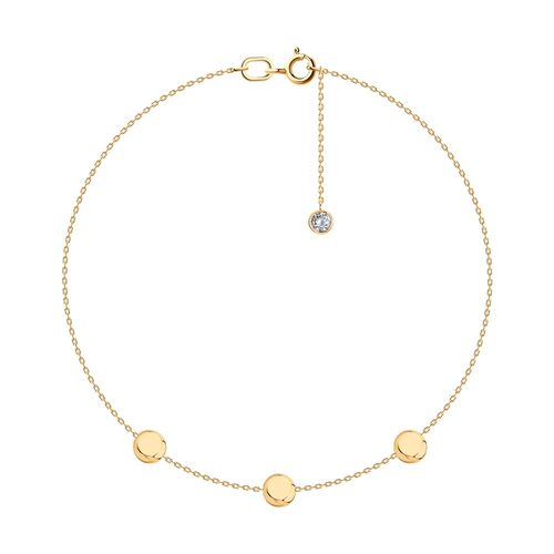 Браслет с фианитом из золота 585 пробы