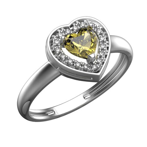 Кольцо с сапфиром и бриллиантами из золота 585 пробы