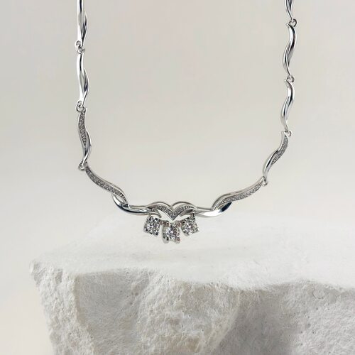Колье с бриллиантами из белого золота 585 пробы