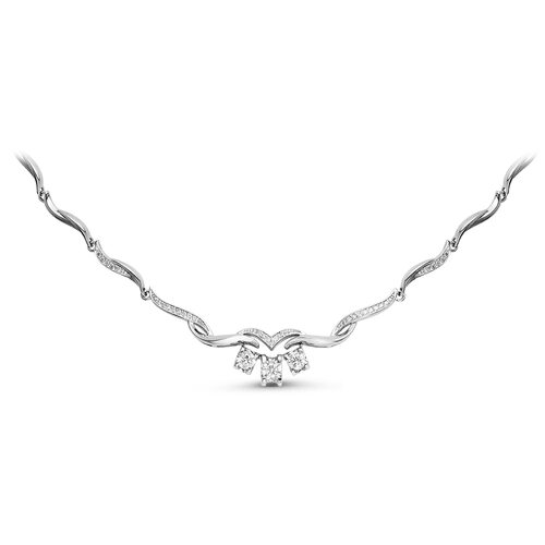 Колье с бриллиантами из белого золота 585 пробы