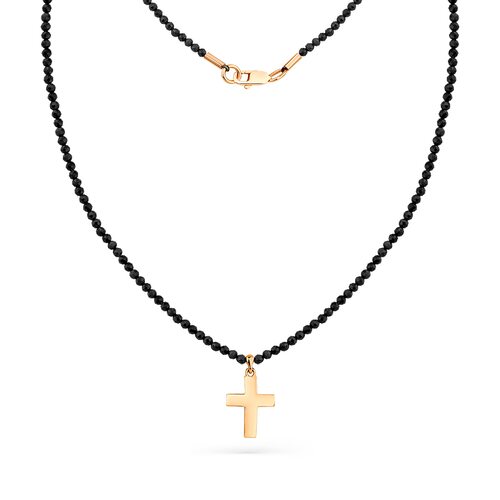 Колье "Крест" со шпинелью из золота 585 пробы