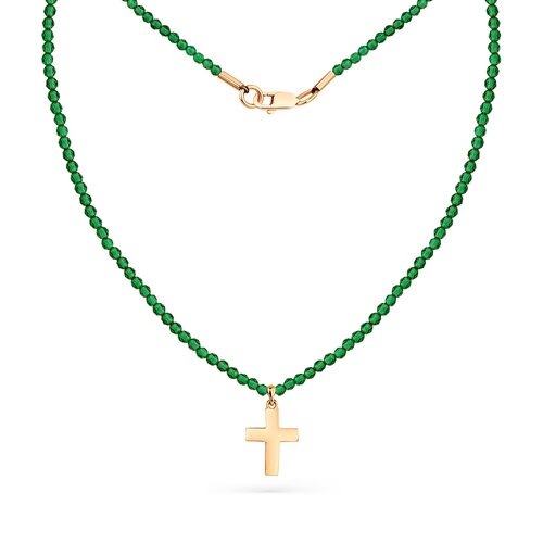 Колье "Крест" со шпинелью из золота 585 пробы