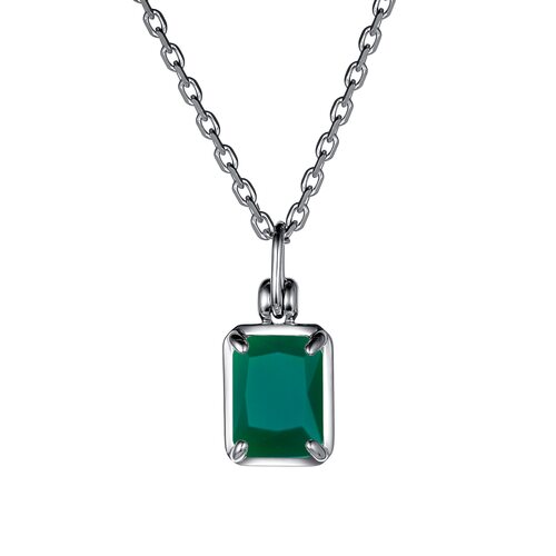 Колье с агатом из серебра 925 пробы