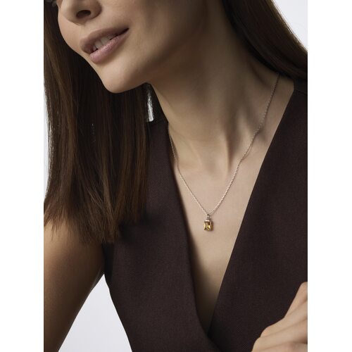 Колье с цитрином из серебра 925 пробы