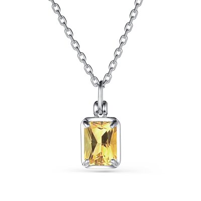 Колье с цитрином из серебра 925 пробы