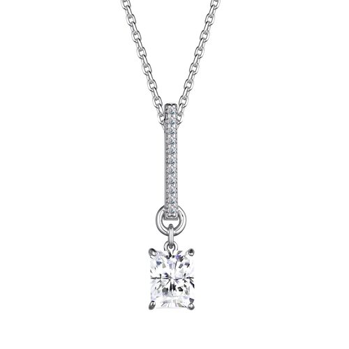 Колье с горным хрусталем и фианитами из серебра 925 пробы