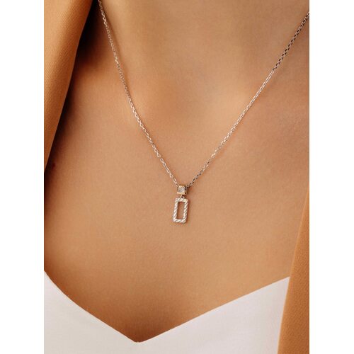 Колье с бриллиантом и золотой вставкой из серебра 925 пробы