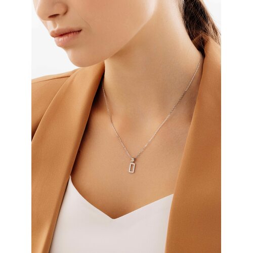 Колье с бриллиантом и золотой вставкой из серебра 925 пробы