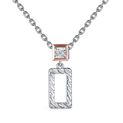 Колье с бриллиантом и золотой вставкой из серебра 925 пробы