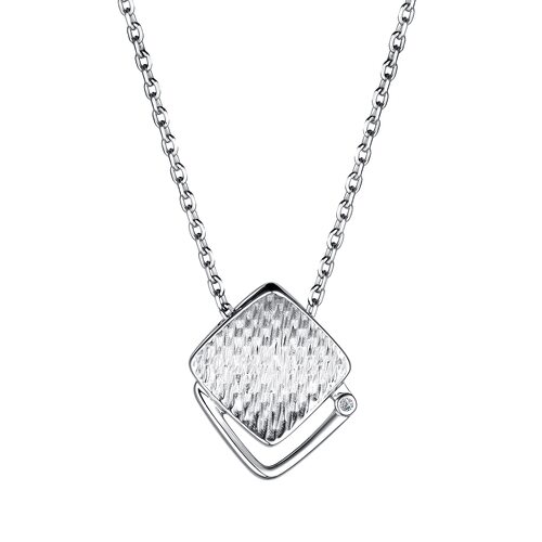 Колье с бриллиантом из серебра 925 пробы