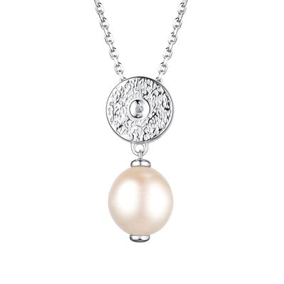 Колье с жемчугом и бриллиантами из серебра 925 пробы
