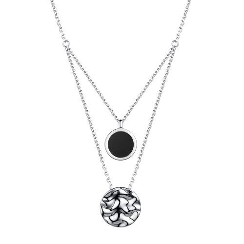Колье с ониксом из серебра 925 пробы