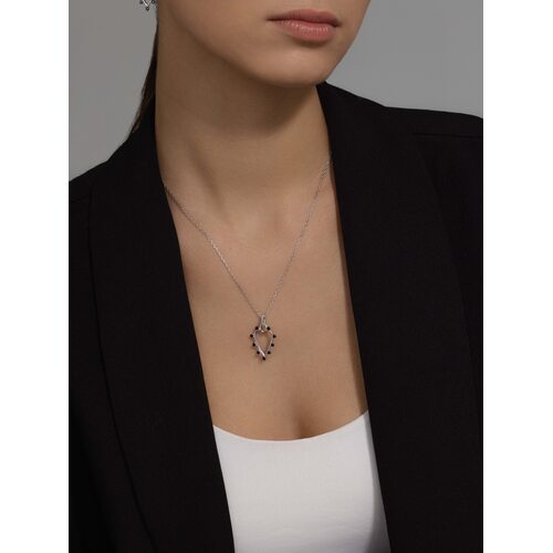 Колье "Сердце" с фианитами из серебра 925 пробы