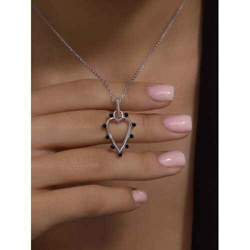 Колье "Сердце" с фианитами из серебра 925 пробы