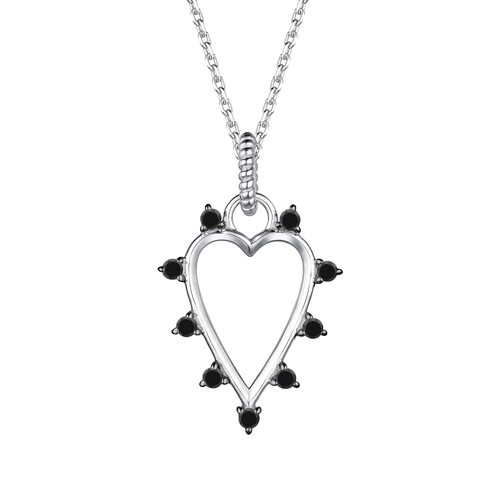 Колье "Сердце" с фианитами из серебра 925 пробы