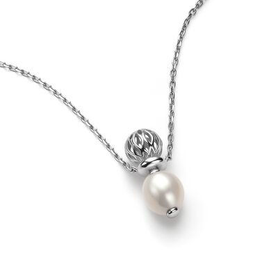 Колье с жемчугом из серебра 925 пробы