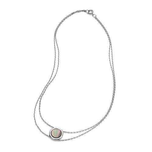 Колье с перламутром из серебра 925 пробы