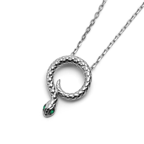 Колье "Змея" с фианитами из серебра 925 пробы