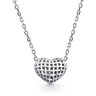 Колье "Сердце" из серебра 925 пробы