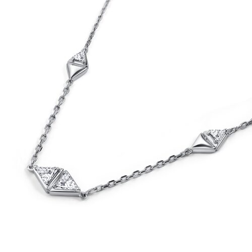 Колье с фианитами из серебра 925 пробы 