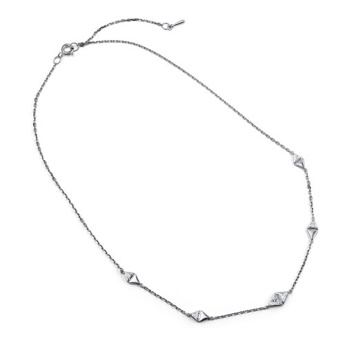 Колье с фианитами из серебра 925 пробы 