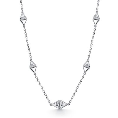 Колье с фианитами из серебра 925 пробы 