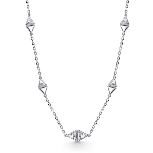 Колье с фианитами из серебра 925 пробы 