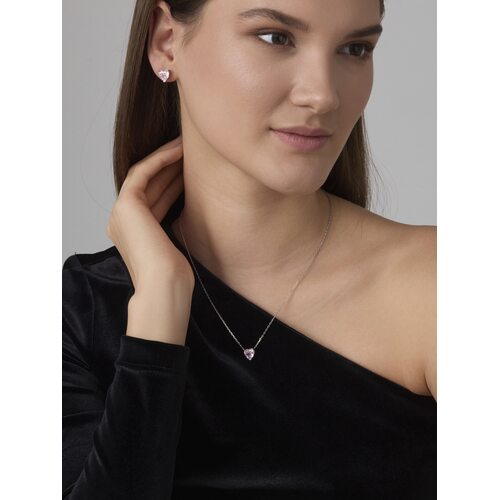 Колье с бриллианитом из серебра 925 пробы