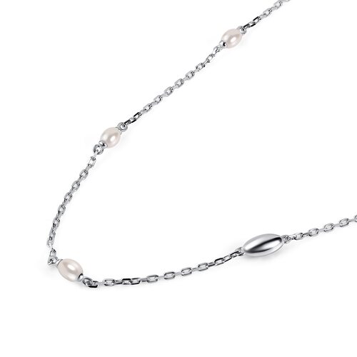 Колье с жемчугом из серебра 925 пробы