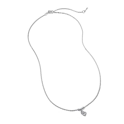 Колье с брилиантом из серебра 925 пробы