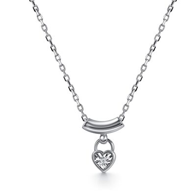 Колье с брилиантом из серебра 925 пробы