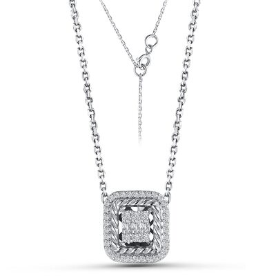 Колье с бриллиантами из белого золота 585 пробы