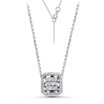 Колье с бриллиантами из белого золота 585 пробы